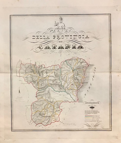De Sanctis Gabriello Pianta della Provincia di Catania 1856 Napoli 
